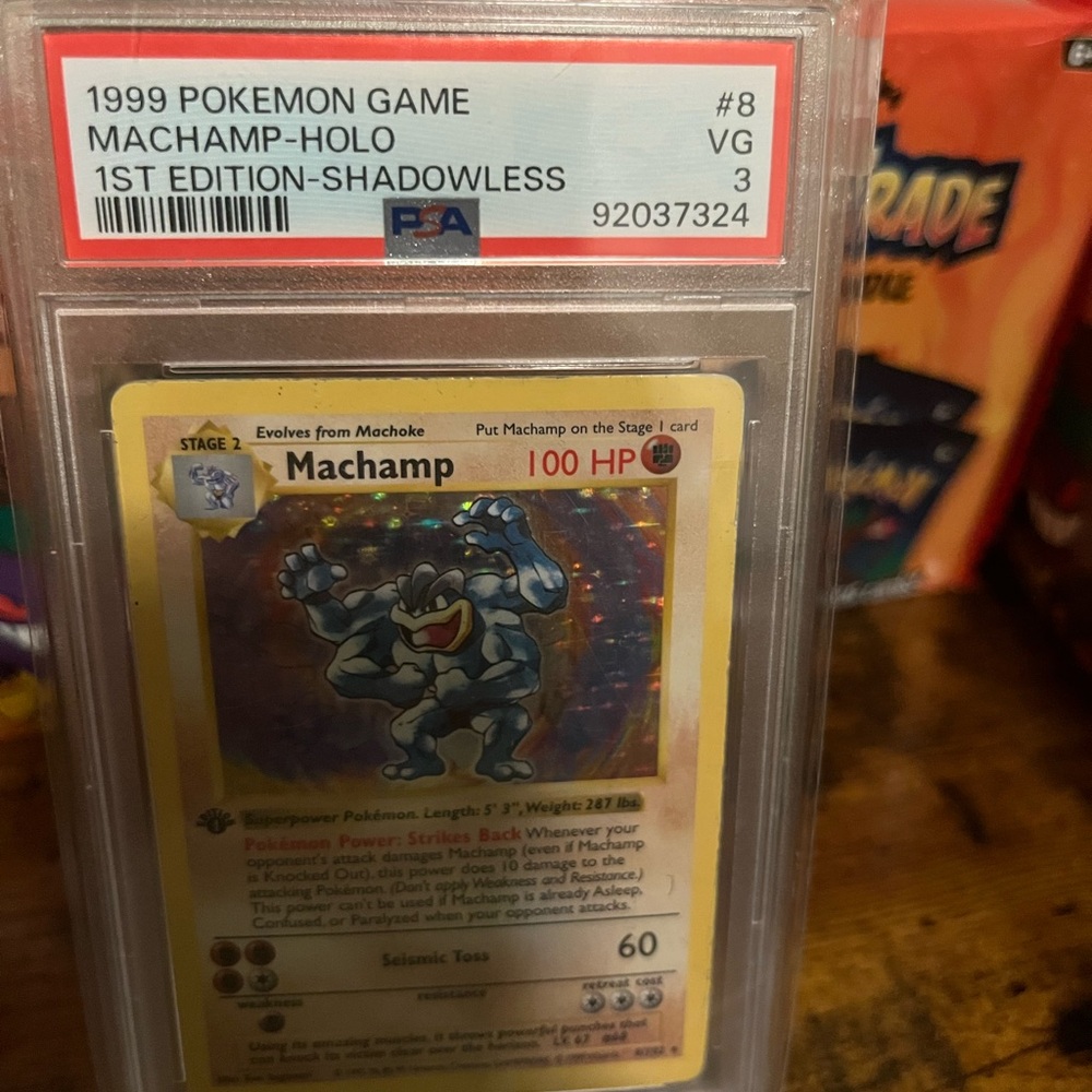 Pokemon Machamp Holo Card - SHADOWLESS PSA 3